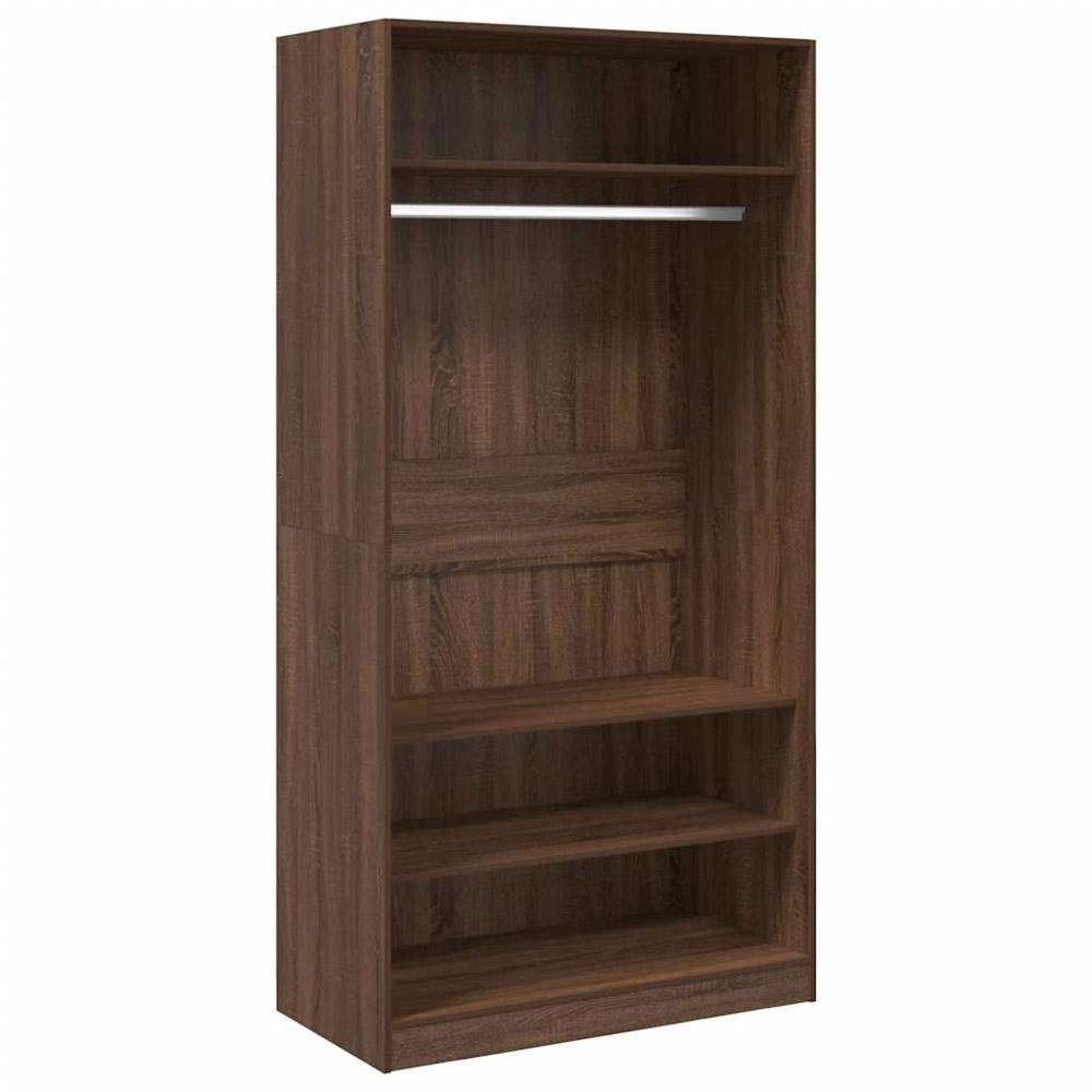 vidaXL 4 Shelf Brown Oak Engineered Wood Open Wardrobe Image 2