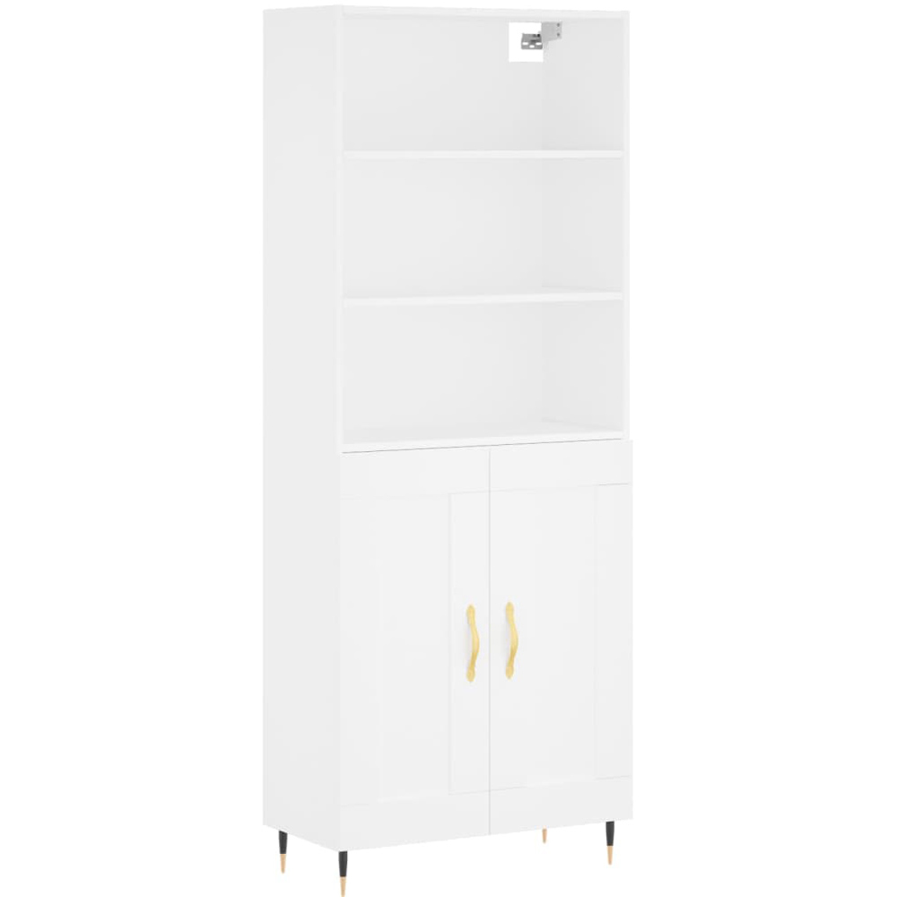 vidaXL 2 Door 3 Shelf White Highboard Image 2
