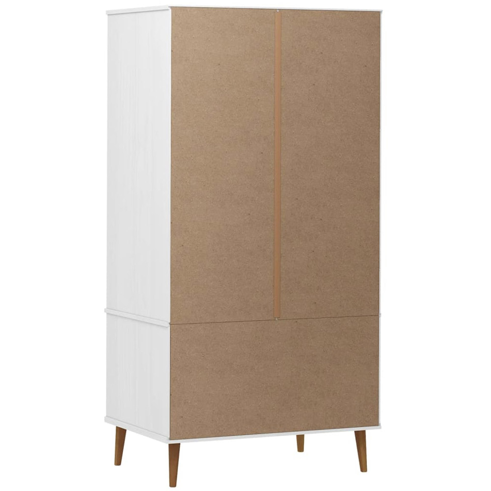 vidaXL Molde 2 Door 2 Drawer White Solid Wood Pine Wardrobe Image 7