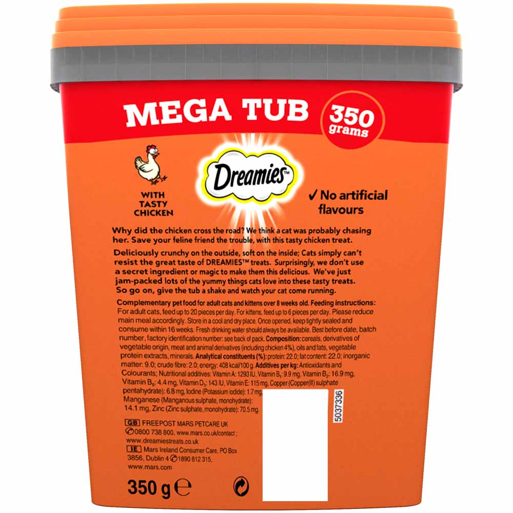 Dreamies Chicken Cat Treats Mega Tub 350g Image 4