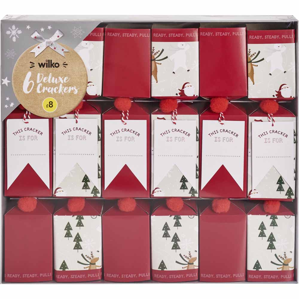 Wilko 6 pack Alpine Home Deluxe Christmas Crackers Image 1