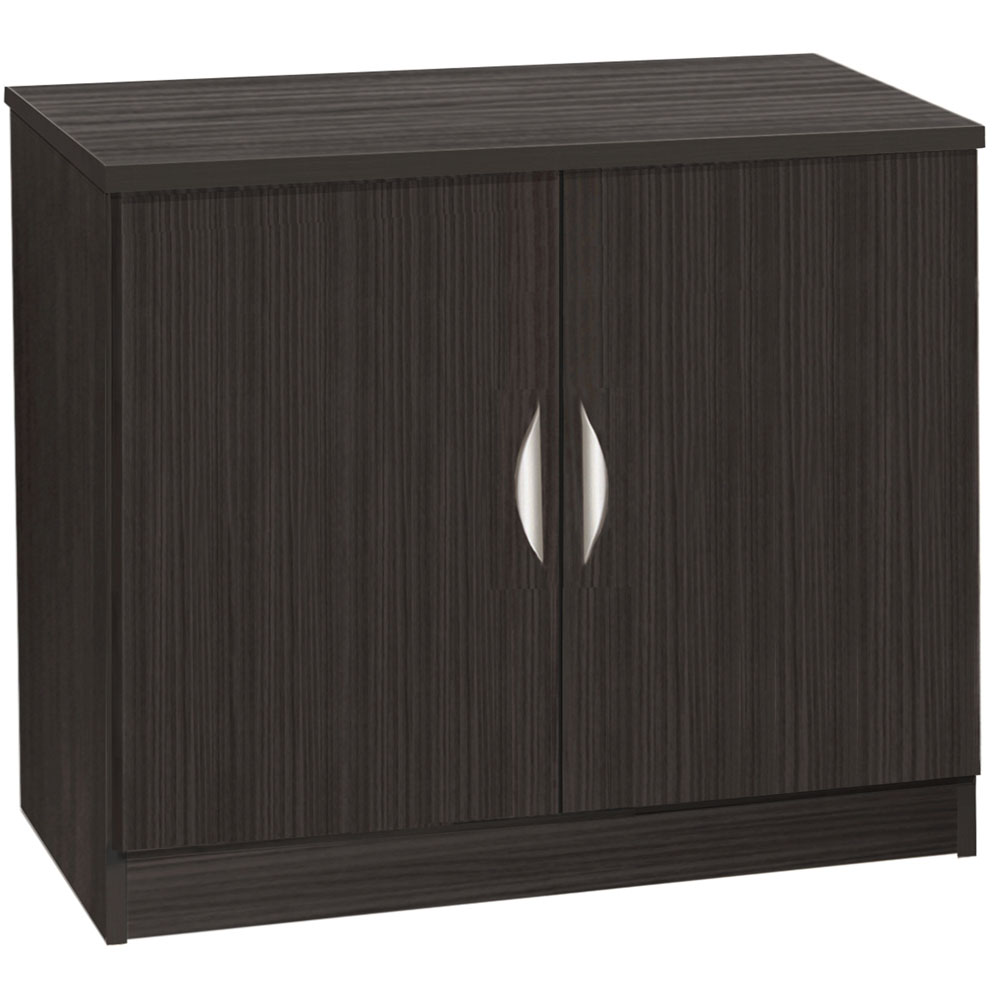 R White Cabinets 2 Door Black Desk Height Wide Cupboard Image 2