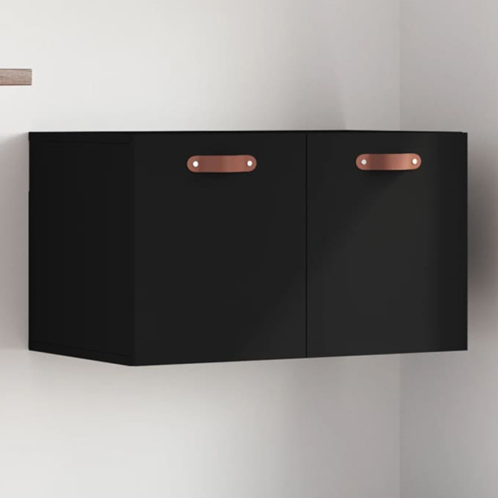vidaXL 2 Door Black Wall Cabinet Image