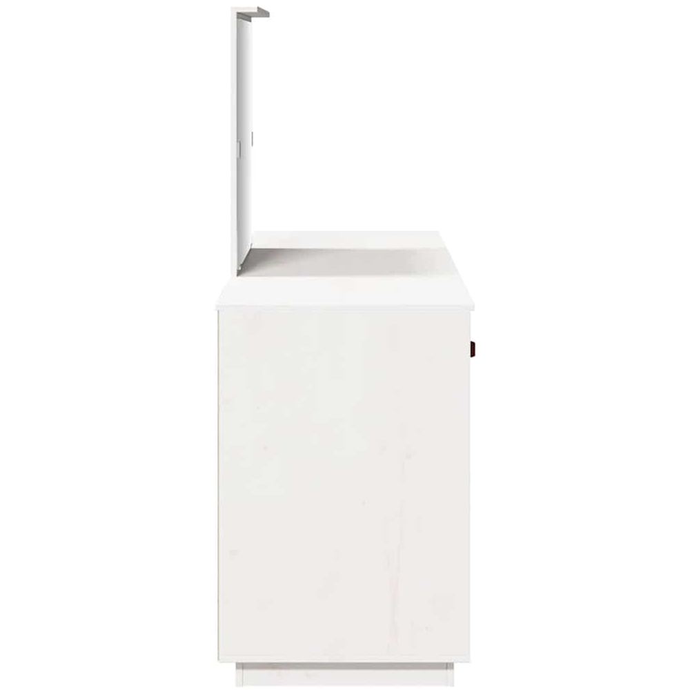 vidaXL 2 Door 2 Drawer White Dressing Table and Stool Set with Mirror Image 6