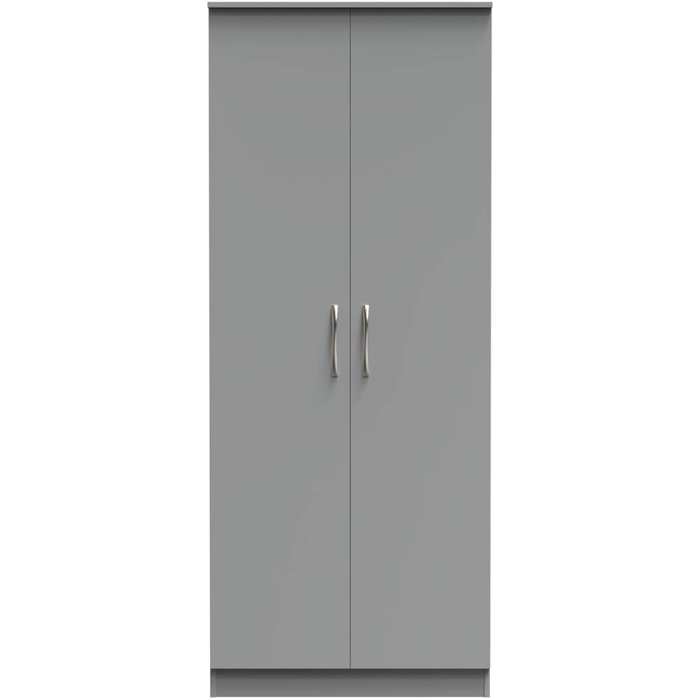 Crowndale Avon 2 Door Dusk Grey Wardrobe Ready Assembled Image 2
