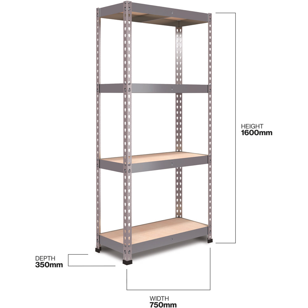 RB Boss Freestanding Fastlok 4 Tier Boltless Shelf Unit 175kg/level Image 3