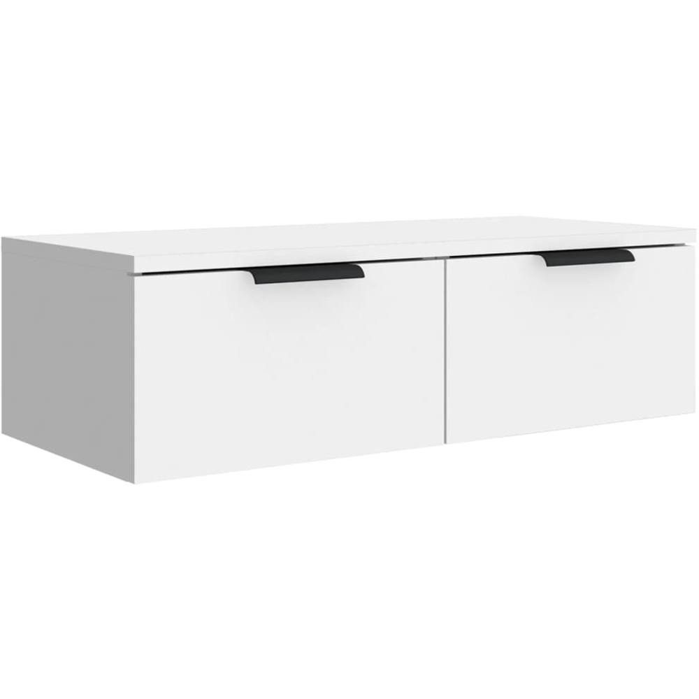 vidaXL 2 Drawer White Wall Mounted Cabinet Image 2