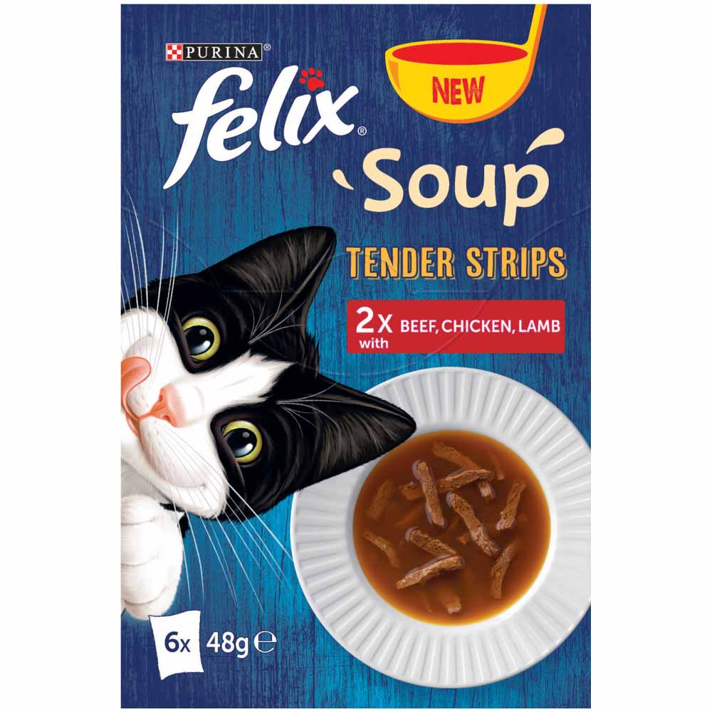 Felix Soup Tender Strips Farm Selection Cat Food 6 x 48g Image 1
