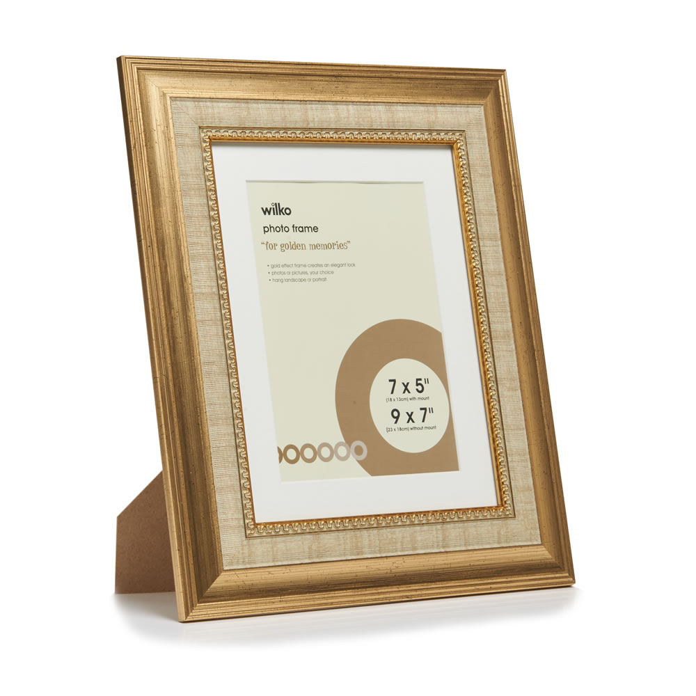 Wilko 7 x 5 inch Dorchester Gold Photo Frame Image 2