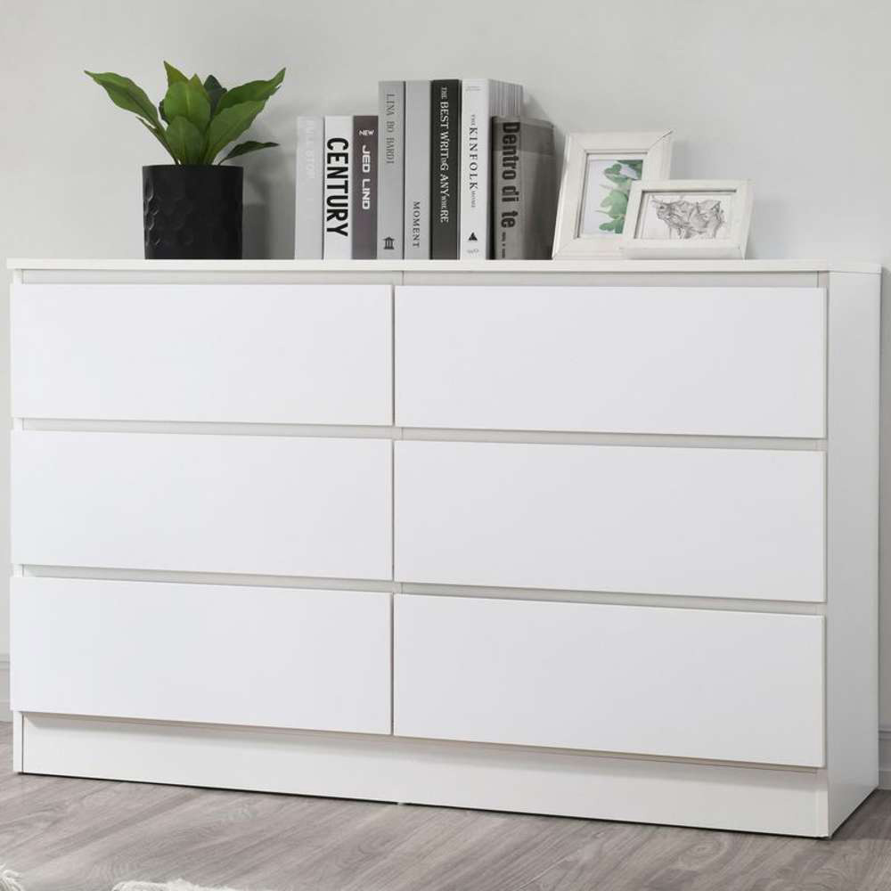Oslo 6 Drawer White Chest of Drawers Image 1