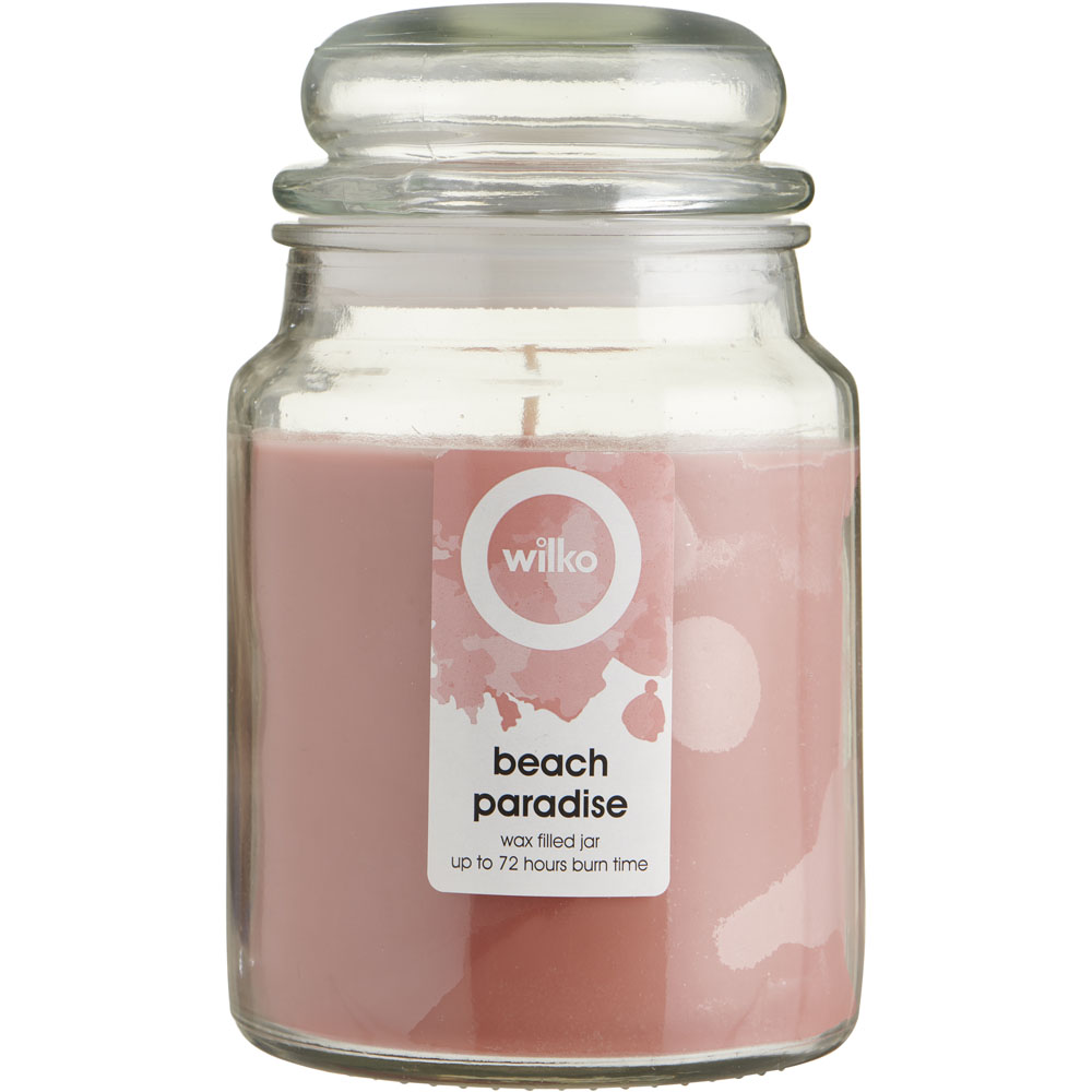 Wilko Beach Paradise Scented Jar Candle Image 1