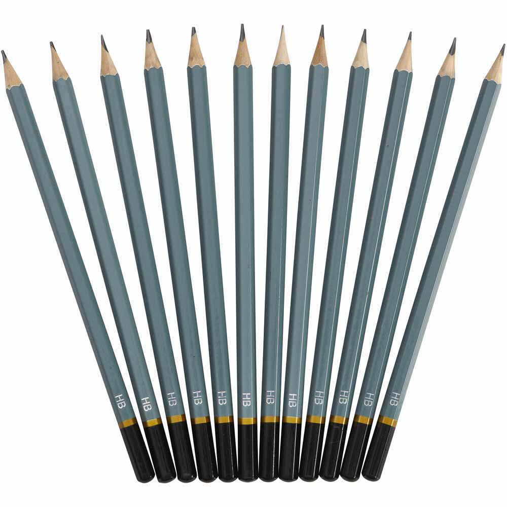 Wilko HB Pencils 12 pack Wood, Lead