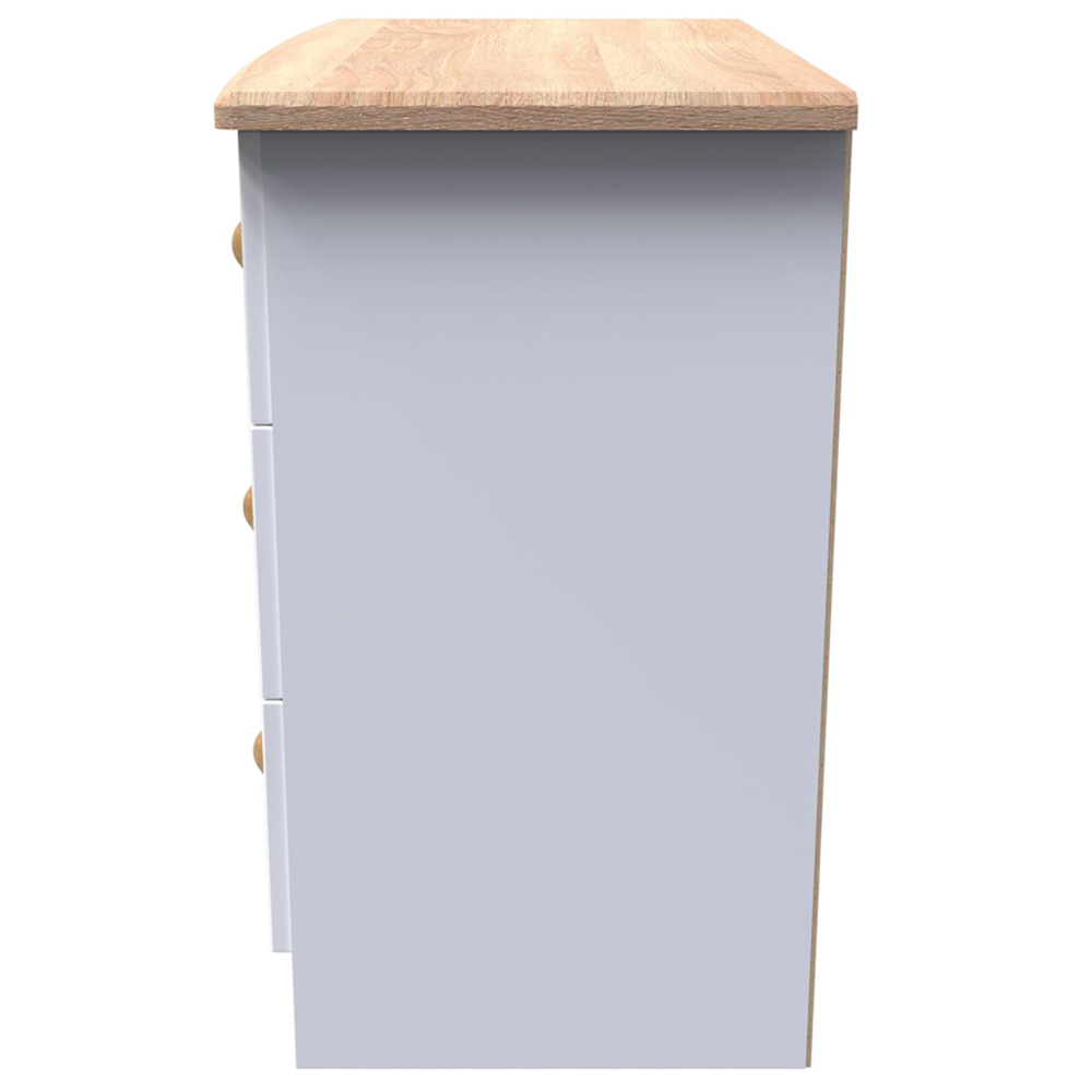 Crowndale Warwick 3 Drawer White Ash and Oak Chest of Drawers Image 3
