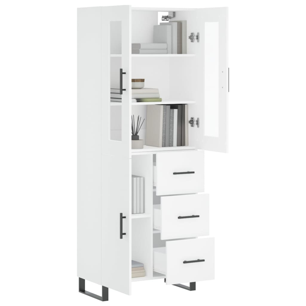 vidaXL 3 Door 3 Drawer White Highboard Image 3