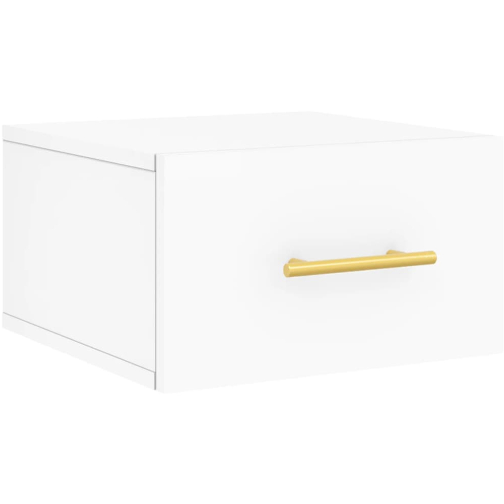 vidaXL Single Drawer White Wall Mounted Bedside Cabinet Image 2