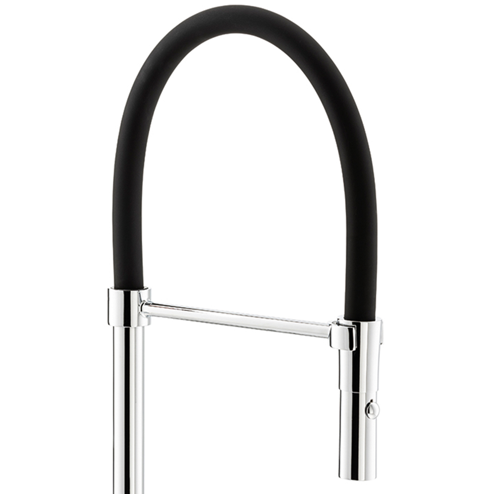 wilko Spey Chrome and Black Single Lever Mono Kitchen Tap Image 2