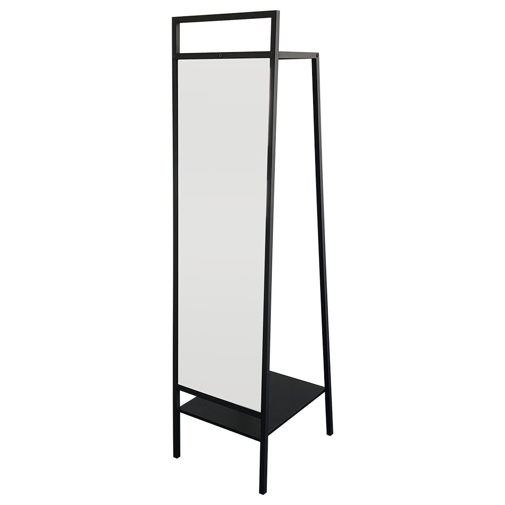 Living and Home Metal Floor Mirror with Coat Rack Image 4