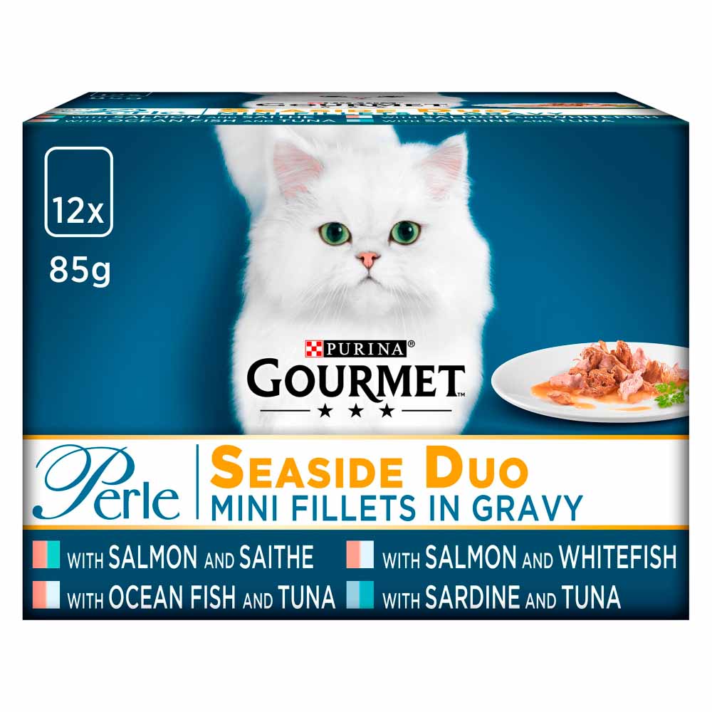 Gourmet Perle Pouches Seaside Duo Cat Food 12 x 85g Image 1