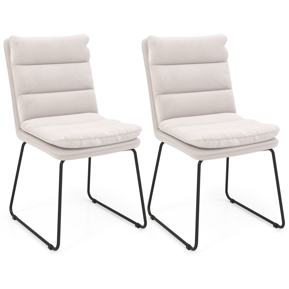 Costway White Upholstered Accent Chair Image 2