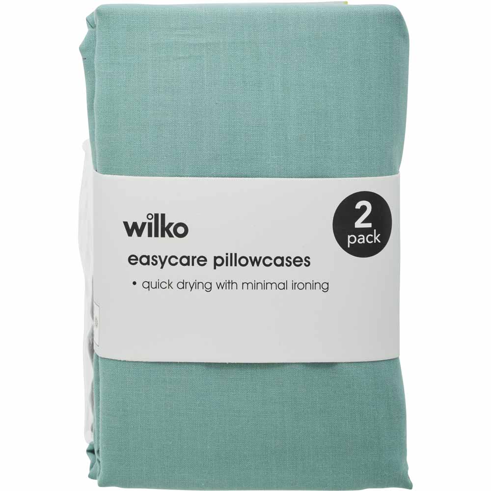 Wilko Pair Housewife Pillowcase Soft Moss Image 3