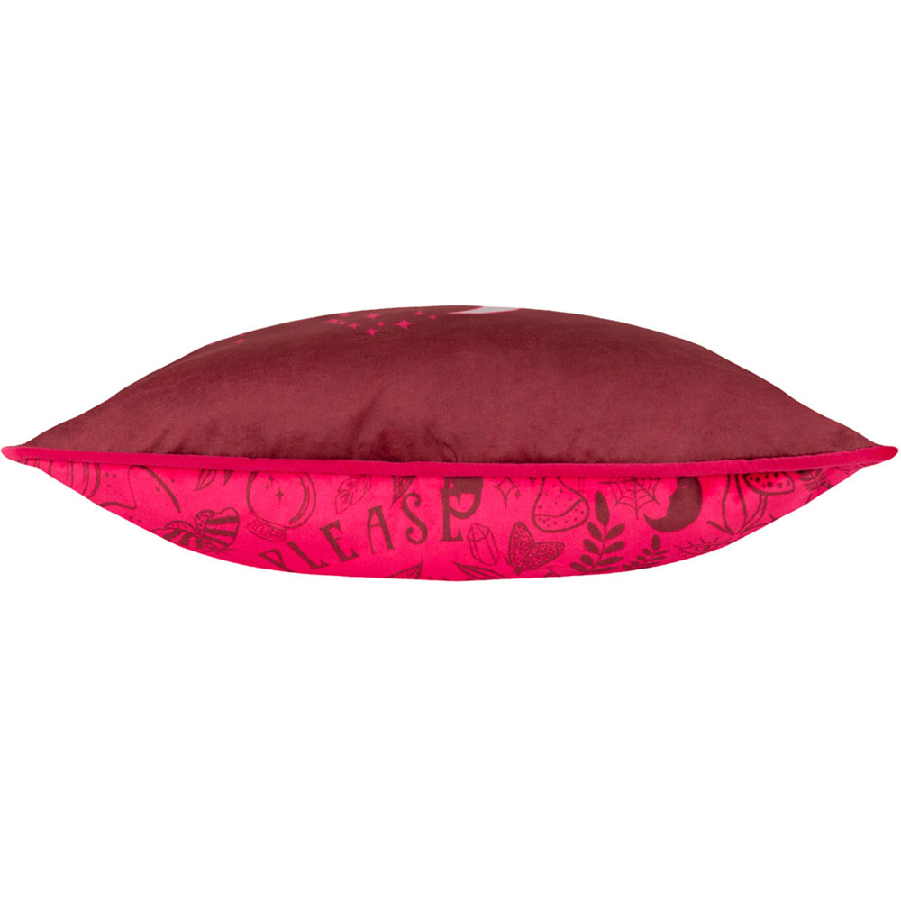 furn. Purple Witch Please Velvet Touch Piped Cushion Image 4