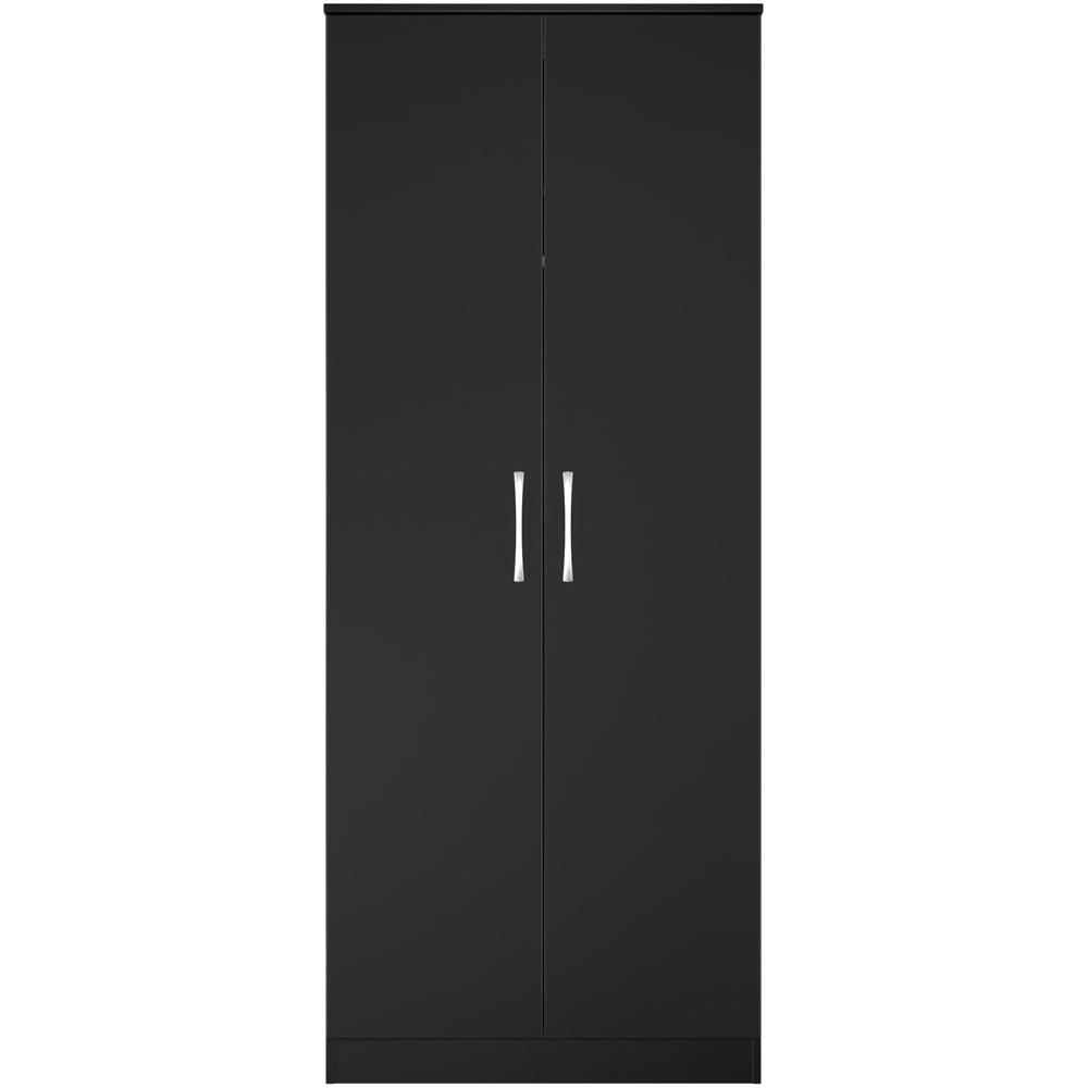 Crowndale Avon 2 Door Matt Black Wardrobe Ready Assembled Image 2