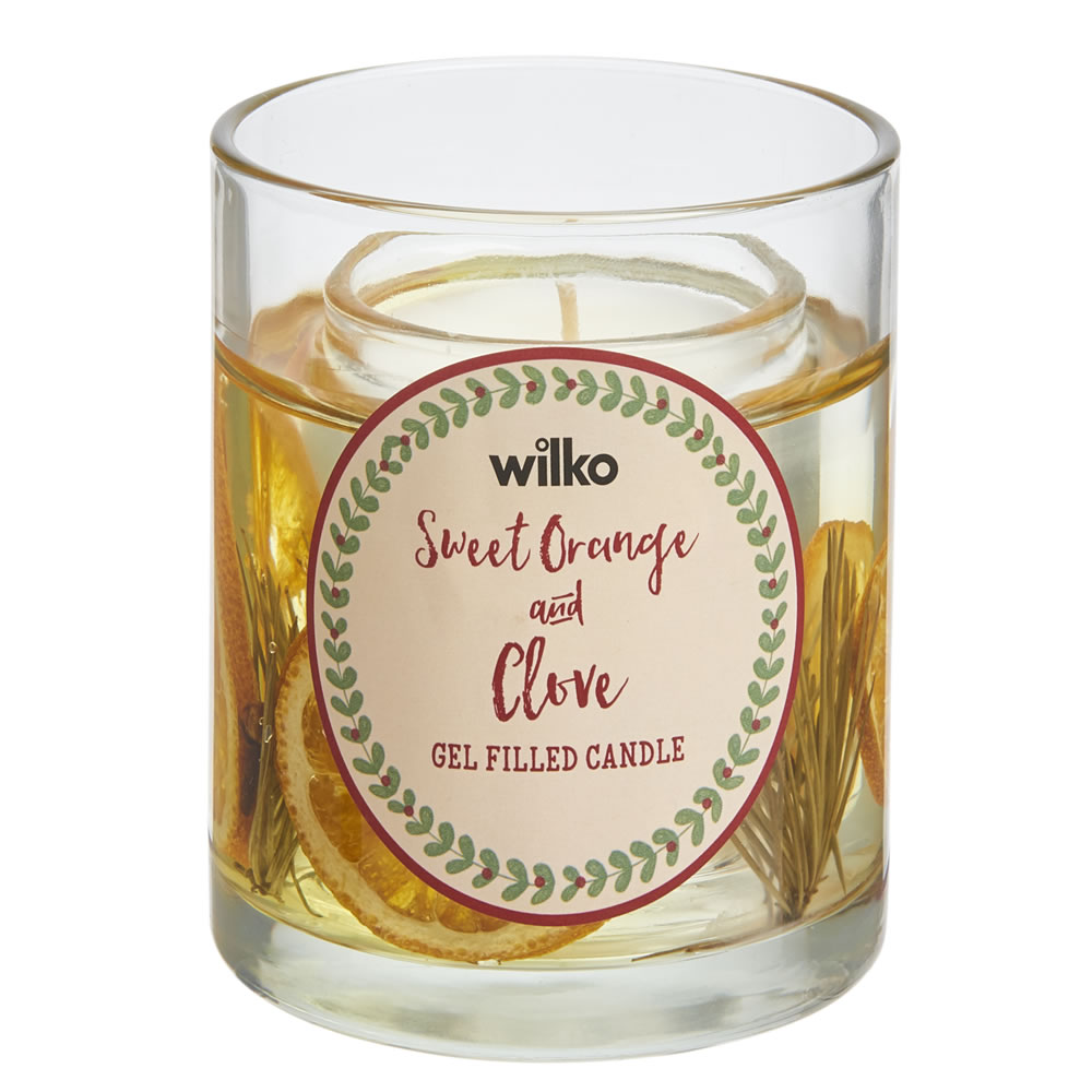 Wilko Gel Filled Candle Sweet Orange and Clove Image 1