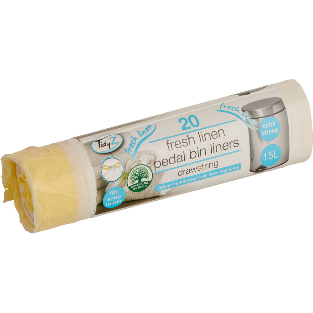 Tidyz Drawstring Pedal Bin Liners Fresh Linen Wilko