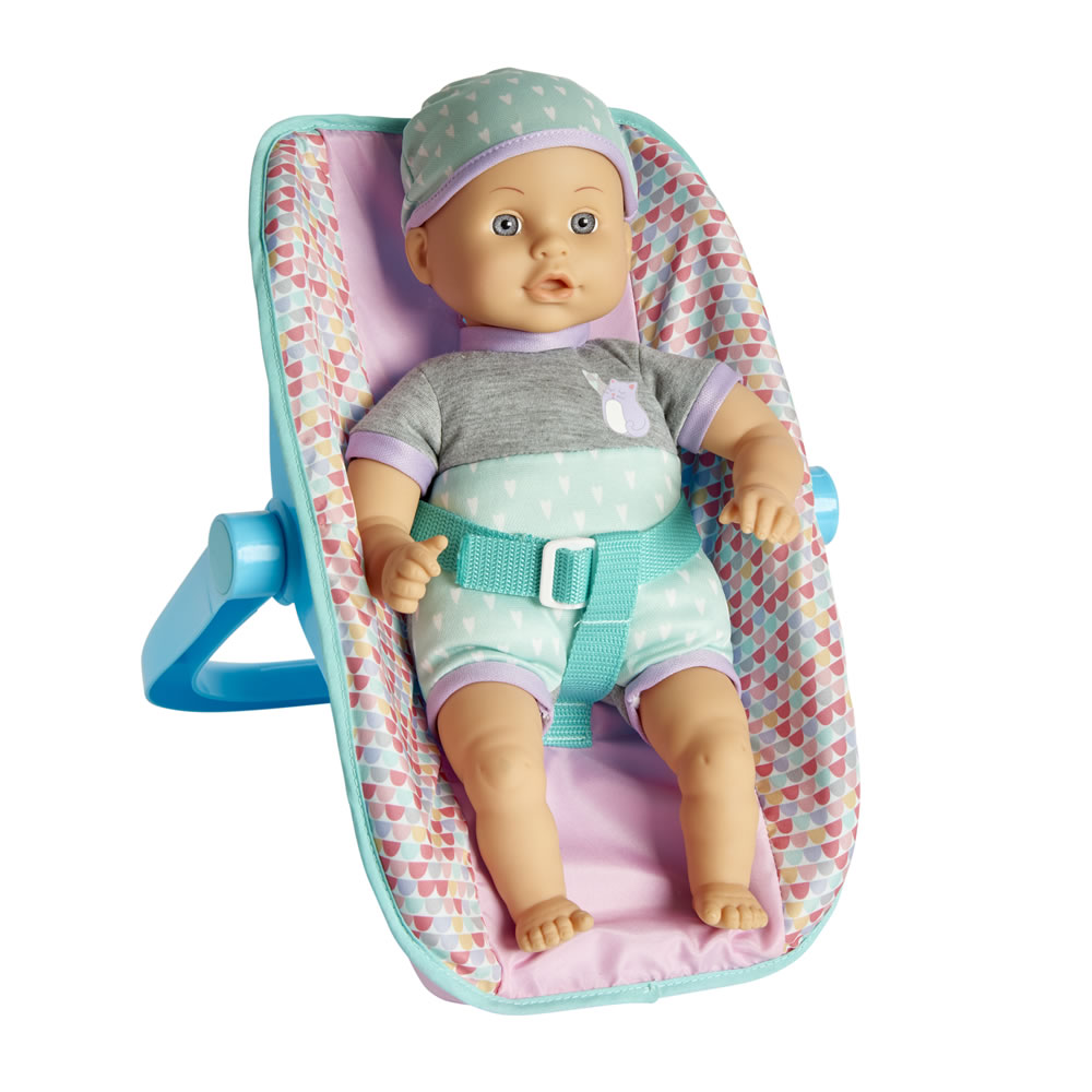 Wilko on the Go Baby Doll in Car Seat Image