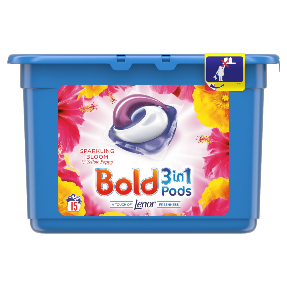 Bold 3in1 Pods Sparkling Bloom & Yellow Poppy Wash Capsules 15pk Image