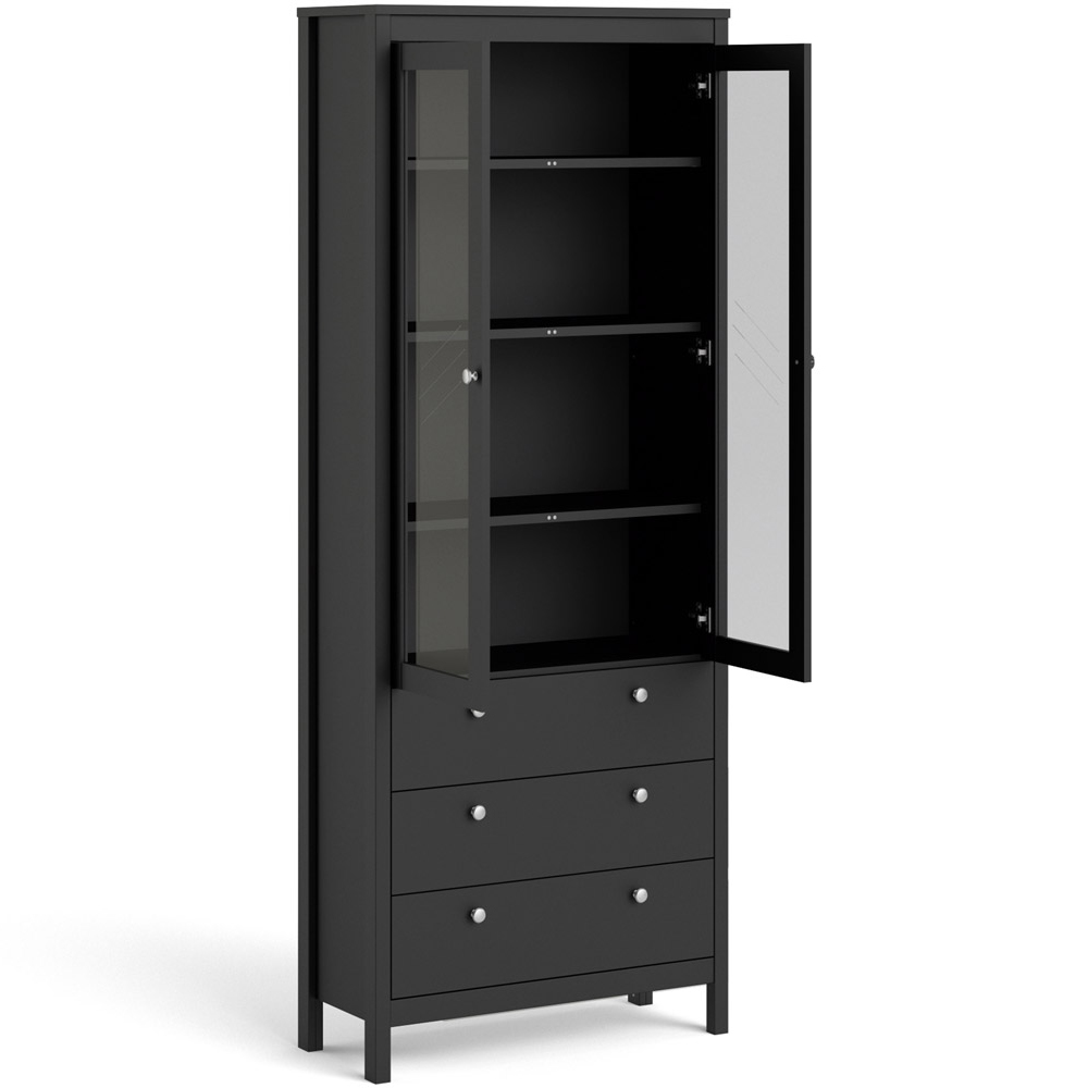 Florence Madrid 2 Door 3 Drawer Matt Black China Chest Image 4