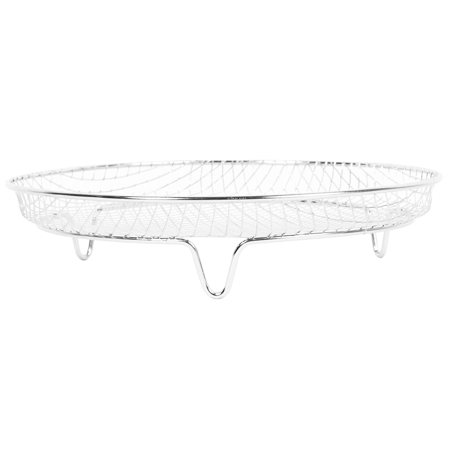 Pack of 3 Stackable Round Wire Air Fryer Racks - Silver Image 6