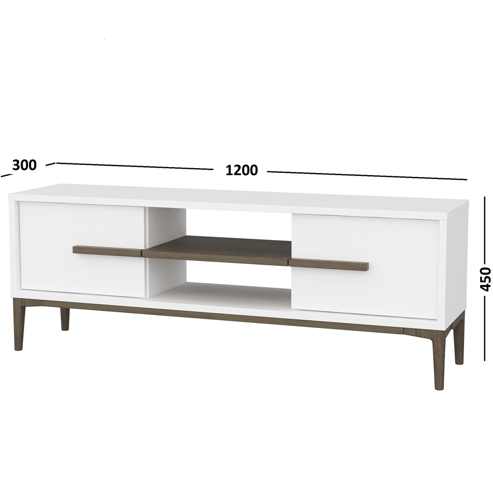 Decorotika Erisa 7 Shelf Oud Oak Black Modern TV Unit Image 7