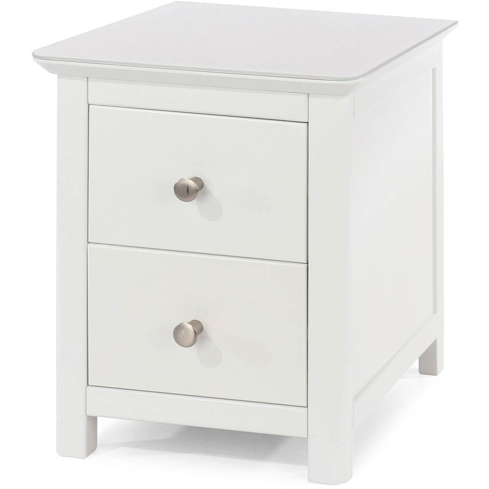 Nairn 2 Drawer White Bedside Table Image 3