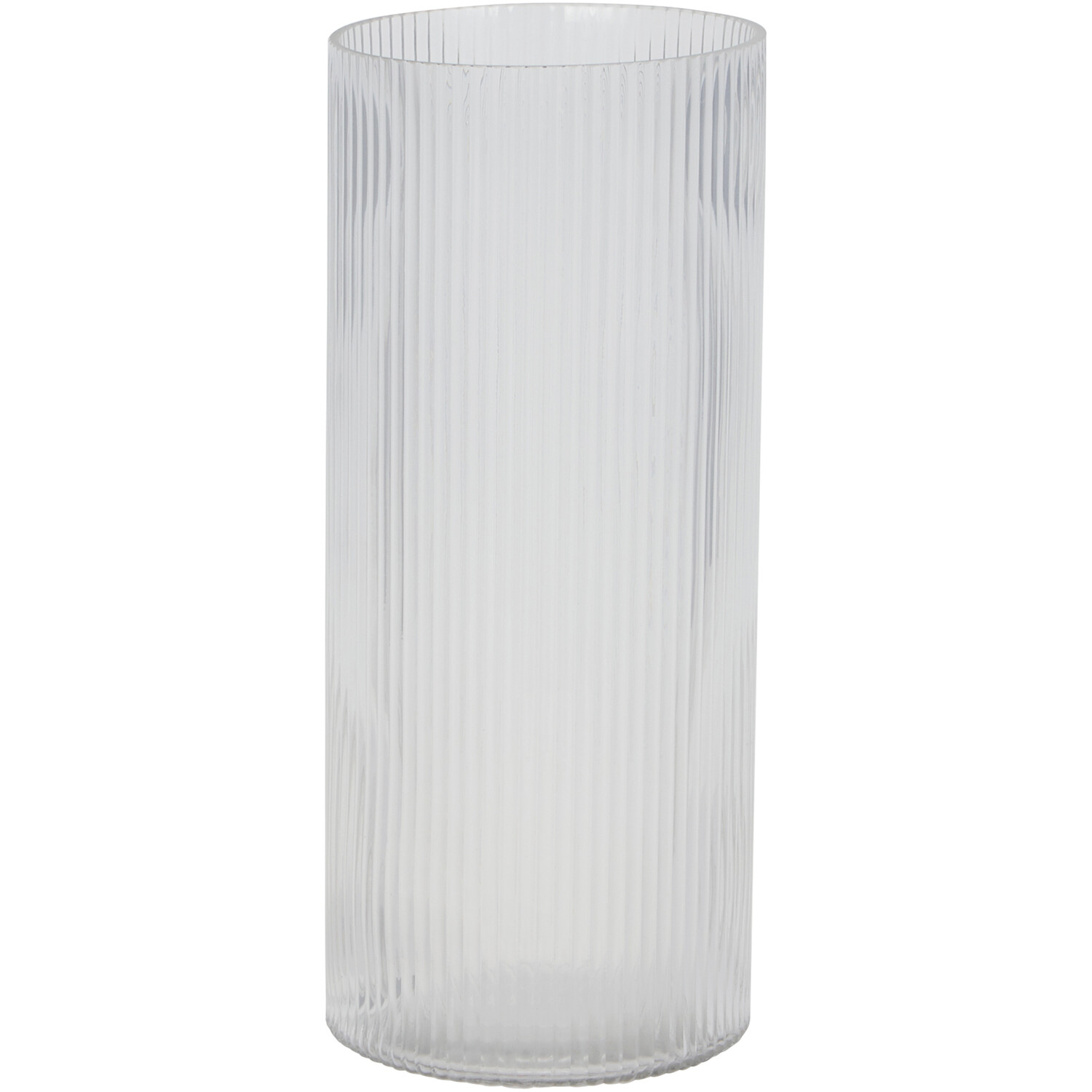 Ribbed Cylinder Vase - Clear Image 1