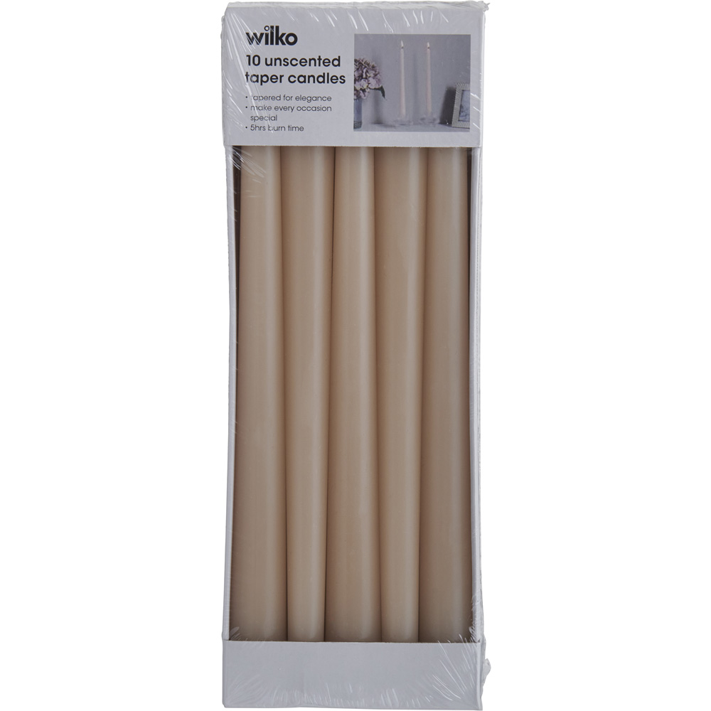 Wilko Unscented Taper Candles Pink 10 Pack Image 1