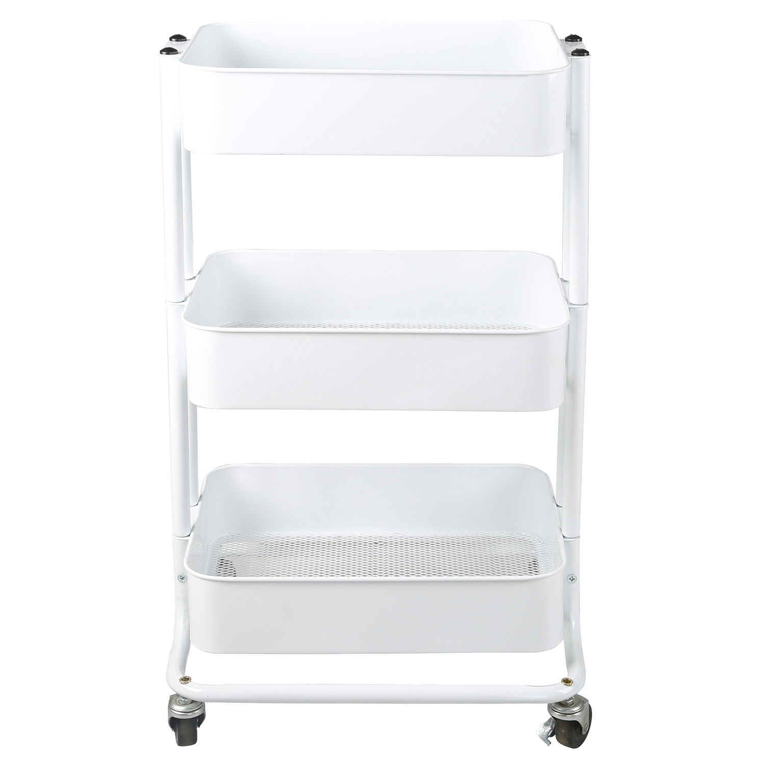 White 3 Tier Storage Trolley Image 2