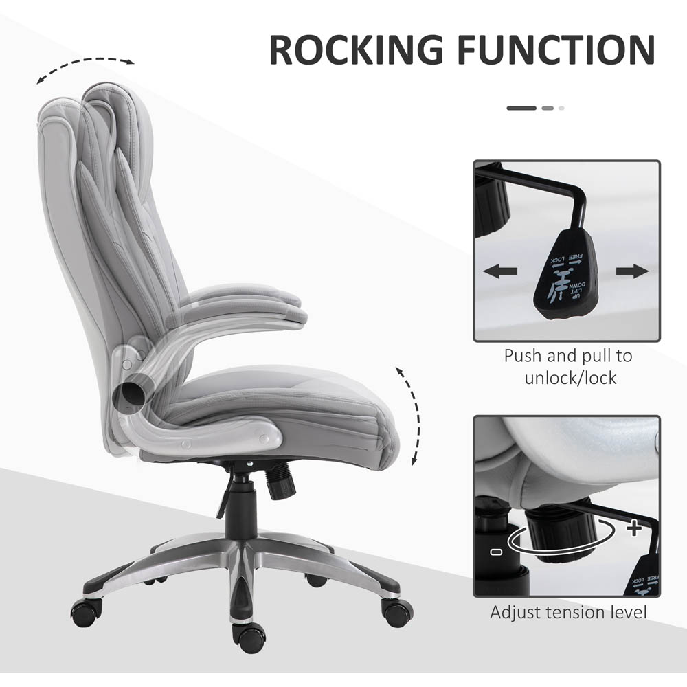 Portland Grey PU Leather Swivel Executive Office Chair Image 4