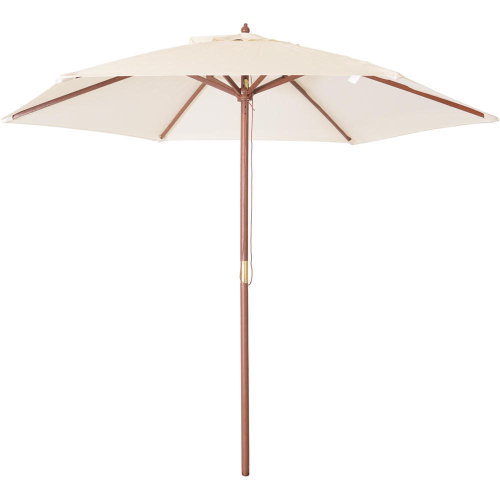 Charles Bentley Cream Wooden Parasol 2.4m Image 1