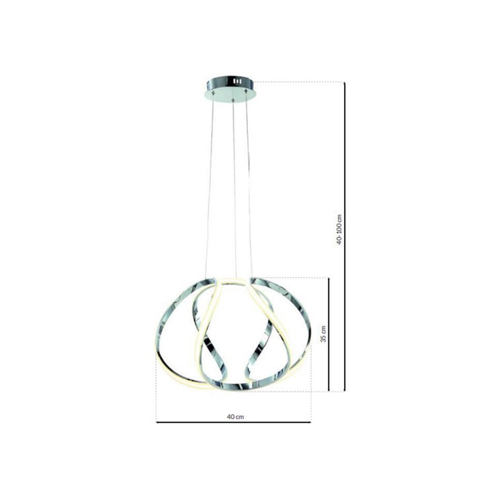 Milagro Globe Silver LED Pendant Lamp 230V Image 9