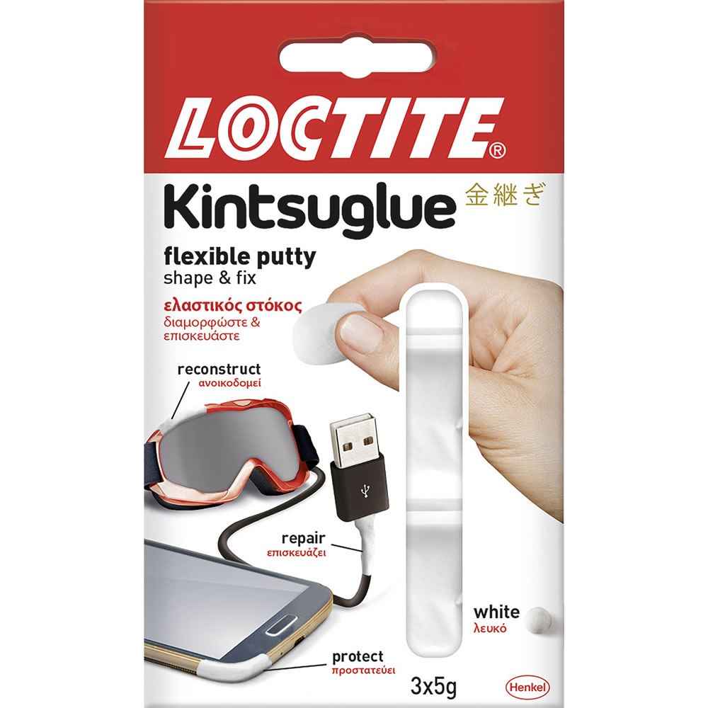 Loctite 3 pack Kintsu Glue Flexible White Putty 5g Image
