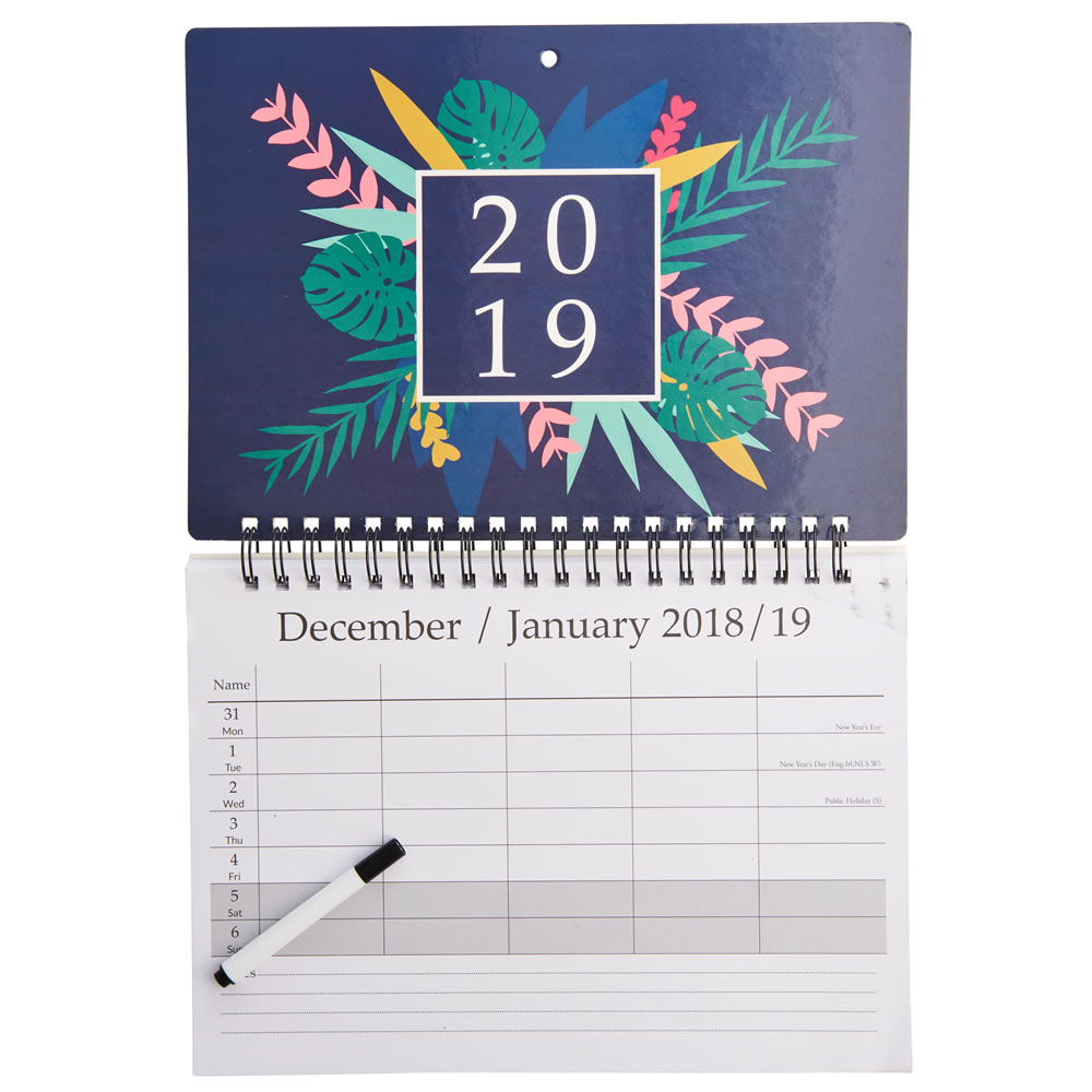 Wilko Week To View 2019 Family Calendar Image 2