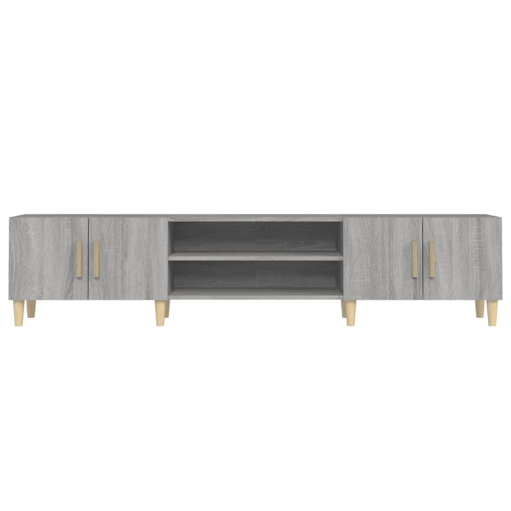 vidaXL 4 Door 2 Shelf Grey Sonoma TV Cabinet Image 6