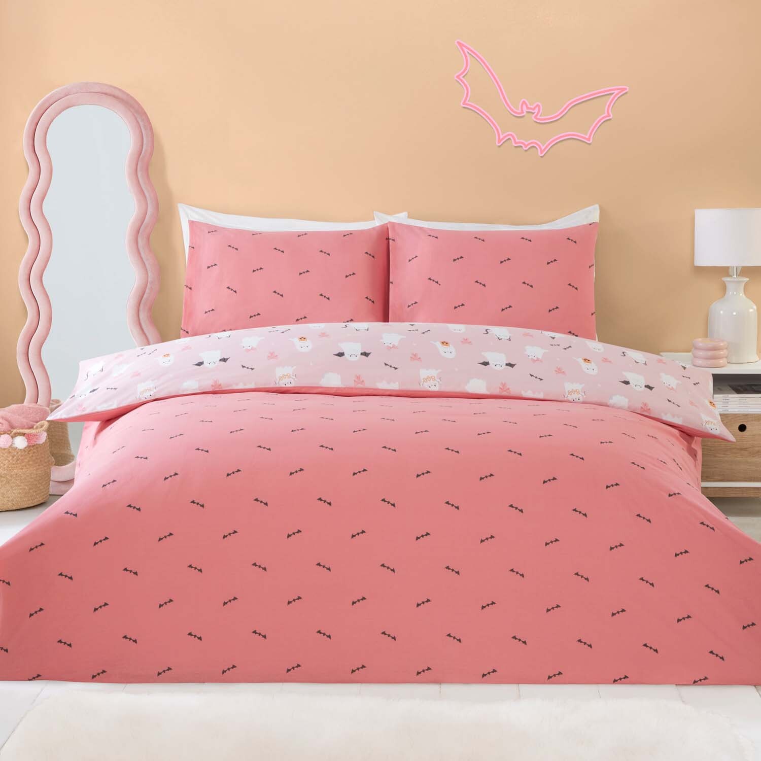 Trick or Treat Blush Duvet Set Blush Double Image 1