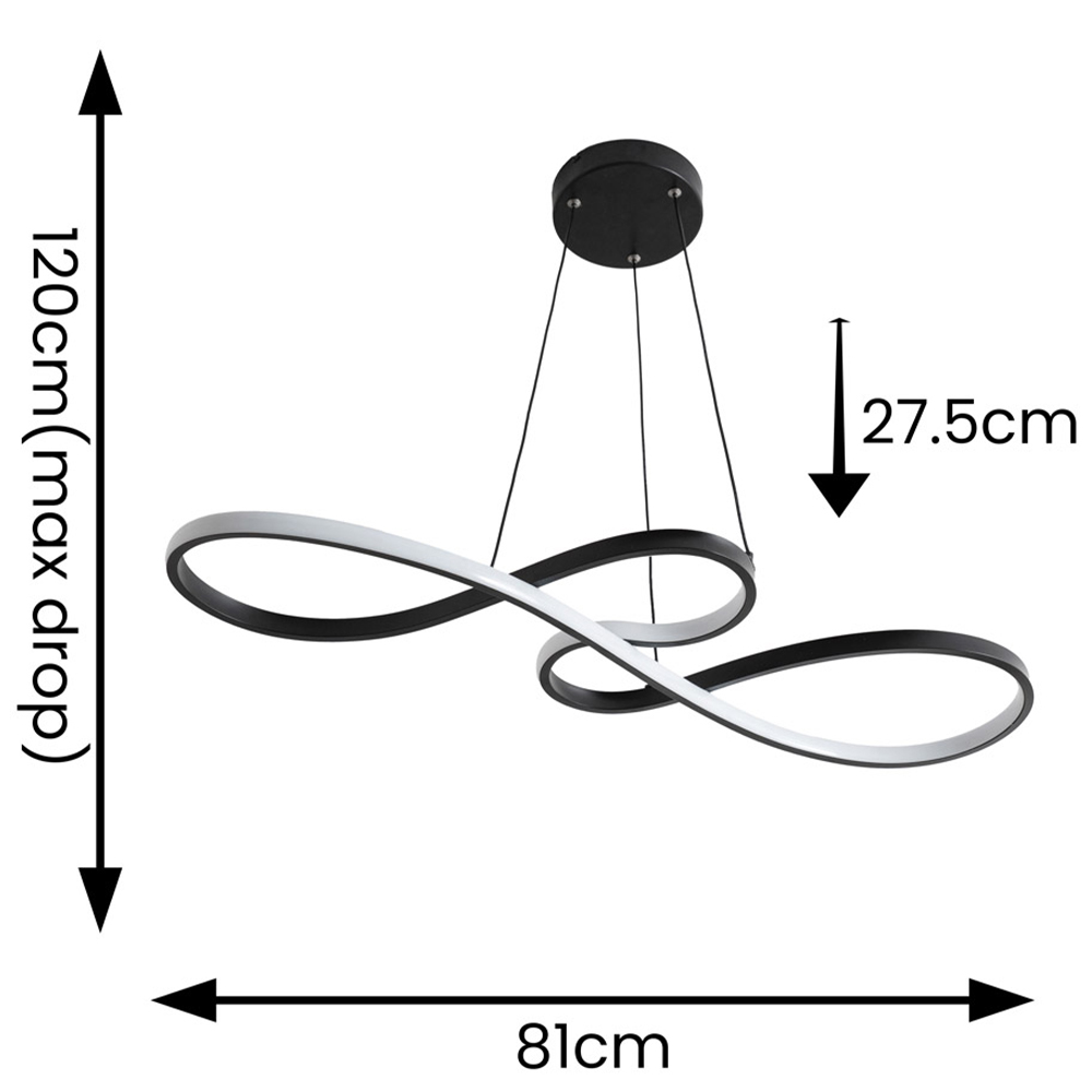 ValueLights Infinity Black Swirl Integrated LED Ceiling Light Image 6