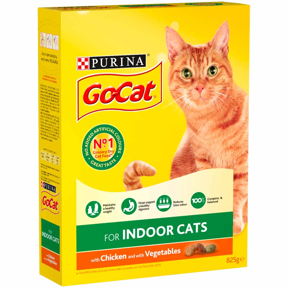 Go-Cat Indoor Cat Dry Cat Food Chicken and Garden Greens 825g Image 3