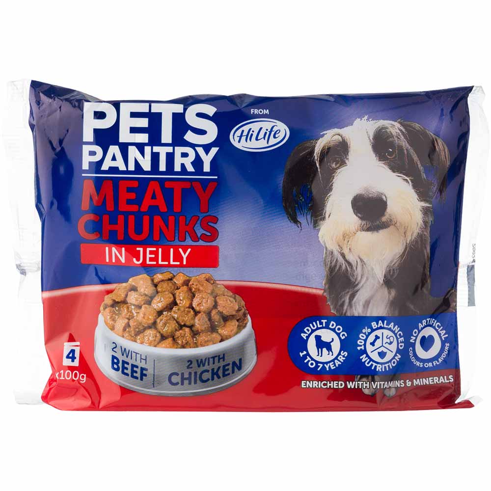 HiLife Pets Pantry Meat and Jelly Dog Food Pouch 4 Wilko