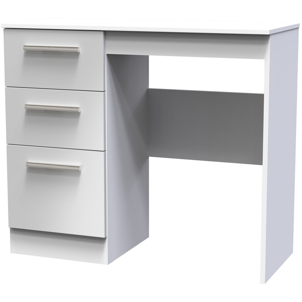 Crowndale Contrast 3 Drawer Grey Gloss and White Matt Dressing Table Image 3