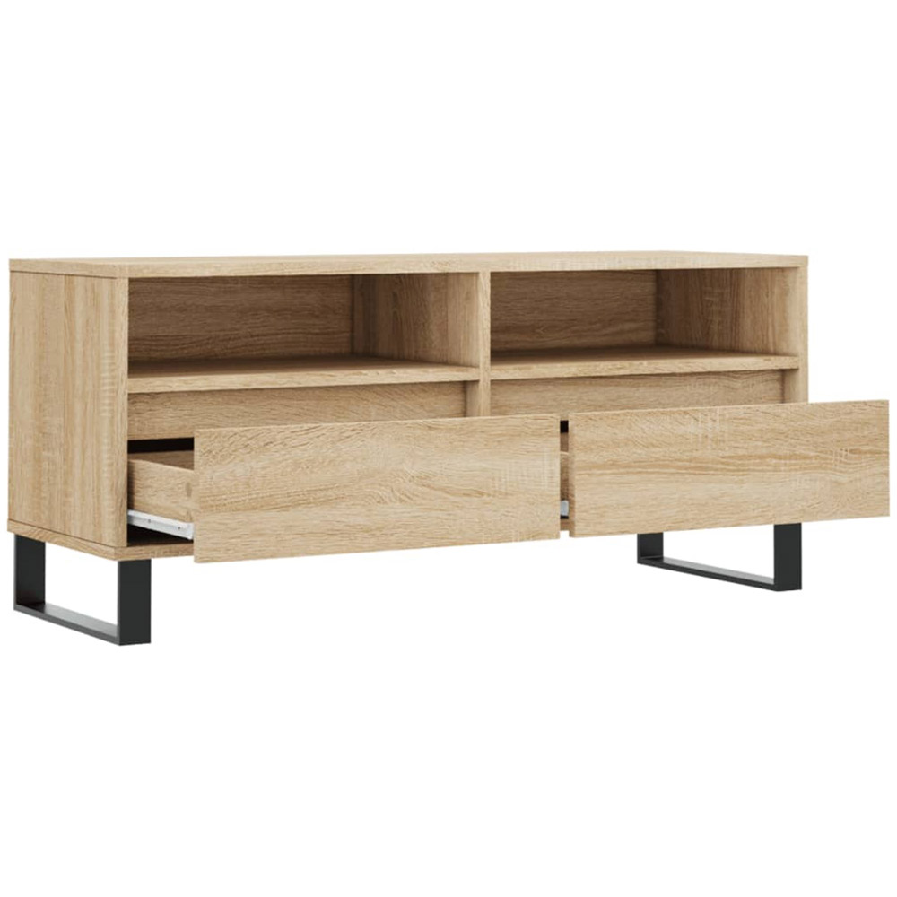 vidaXL 6 Open Shelf White TV Cabinet with Black Legs Image 5