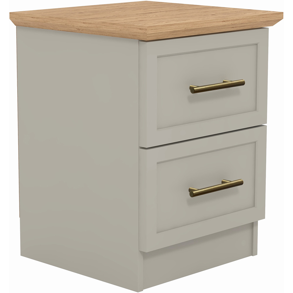 GFW Lyngford 2 Drawer Grey Bedside Table Image 2